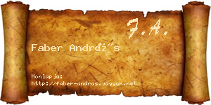 Faber András névjegykártya